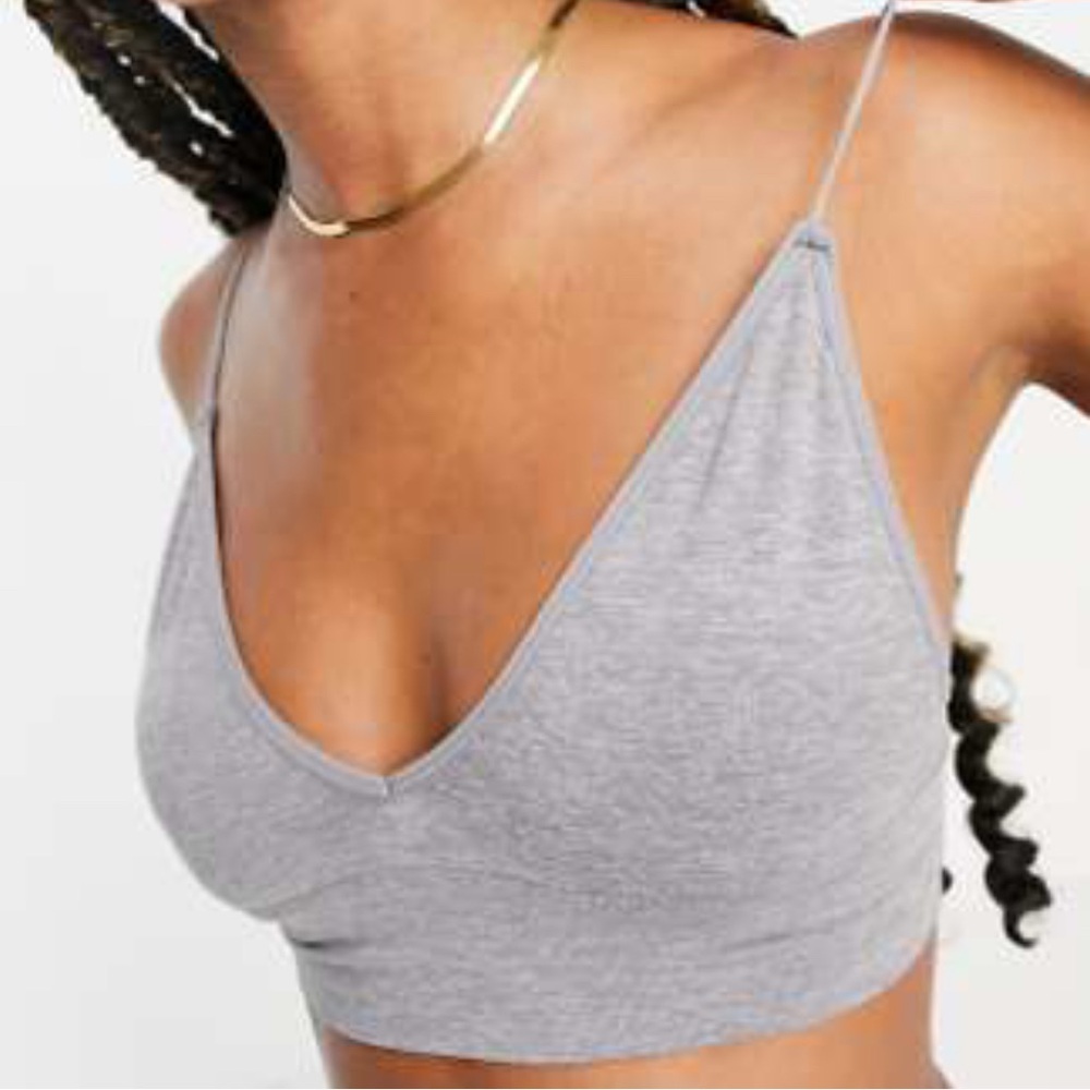 Green Treat Seamless Gray Bralette
